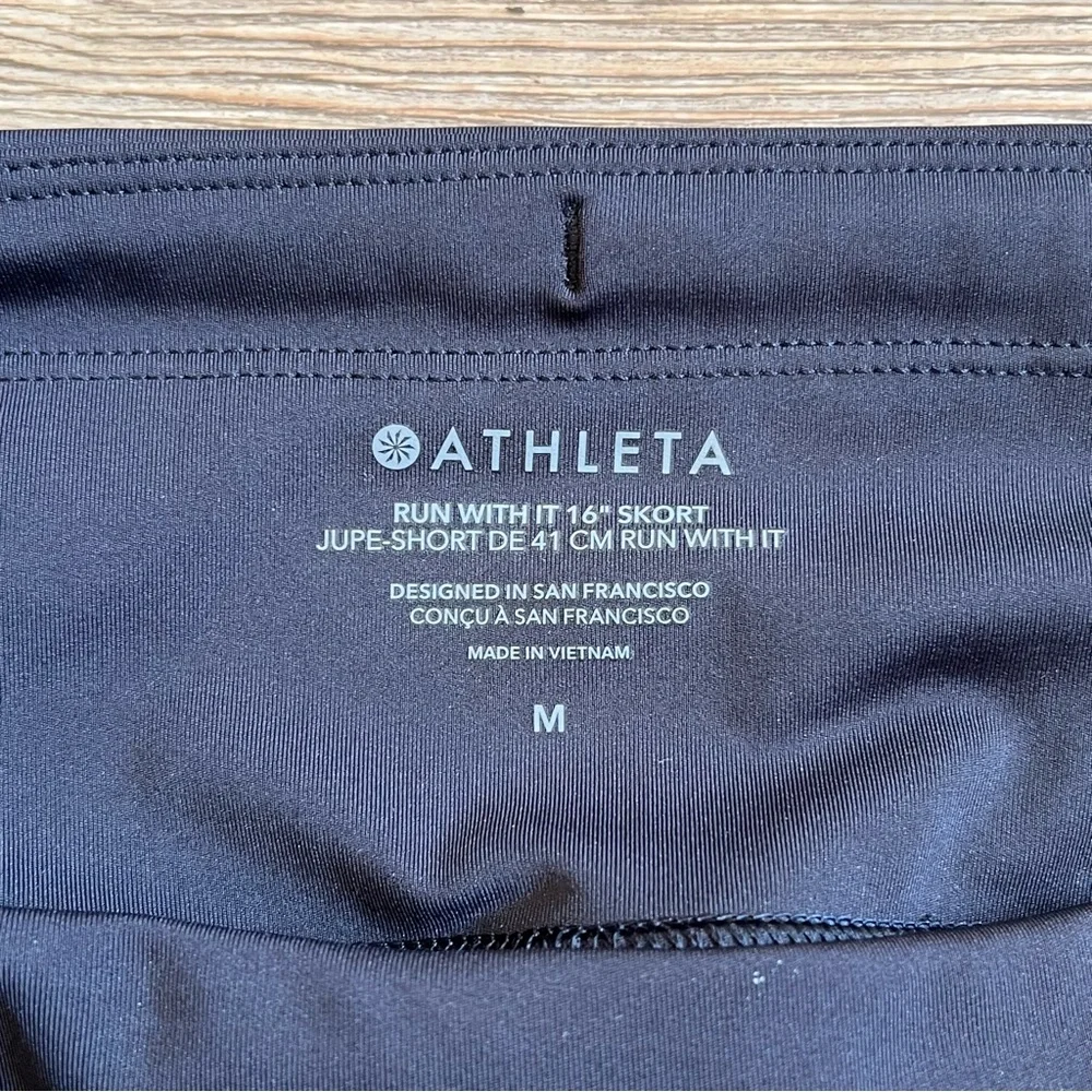 Athleta Run with It 16 inch skort black medium Activewear Skirt - Picture 7 of 8